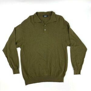 Invito Sweater Brown Men's Size L Long Sleeve Cotton Blend Pullover Made Italy